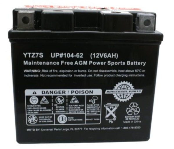 Universal Parts 12V 6AH Battery YTZ7S