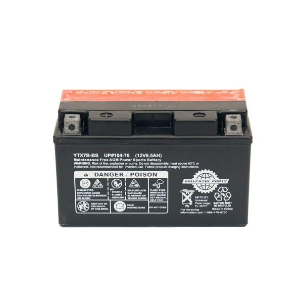 Universal Parts 12V 6.5AH Battery YTX7B-BS