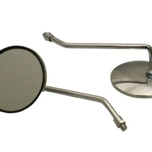 Scooter Round Chrome Mirror Set - 8mm or 10mm