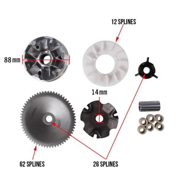 Complete Variator Assembly.; CSC go., 139QMB Scooters - Image 2