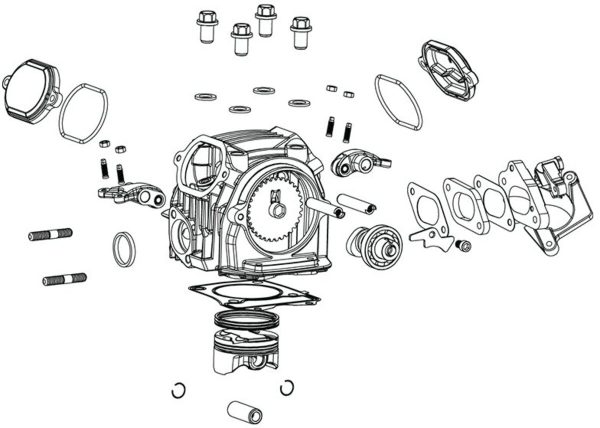 Koso 4V Cylinder Head Kit - compatible with  Grom & Monkey