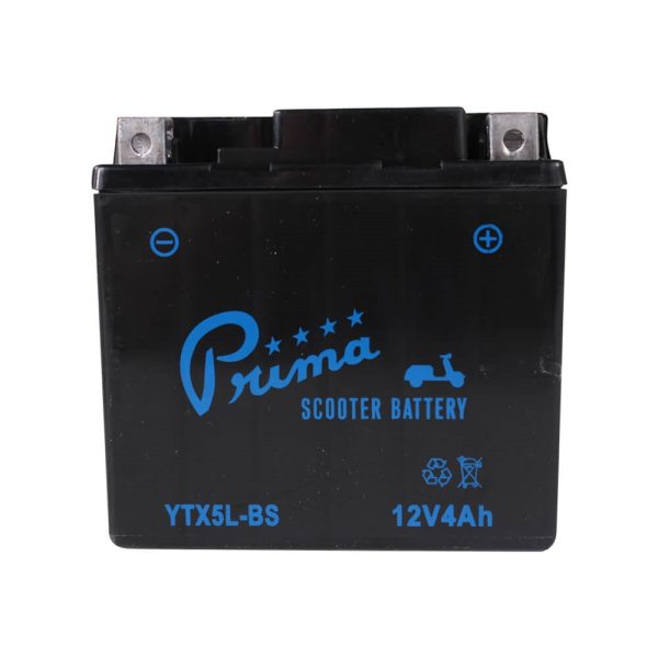 Prima YTX5L-BS Battery; Scooters ATVs Motorcycles 12V4Ah
