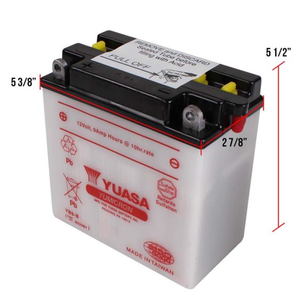 Yuasa, Battery (YB9-B); PX Electric Start, ET4, Stella, etc. - Image 4