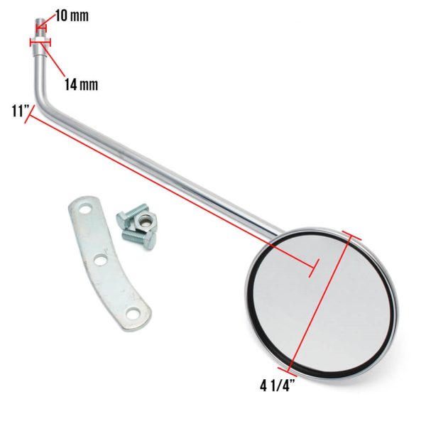 Left Mirror (Round, Chrome); Genuine Stella, Vintage Vespa - Image 5