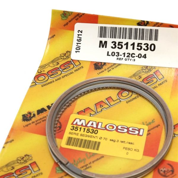 Malossi, Piston Rings (70mm, Set of 2); Vespa ET4/LX150 - Image 2